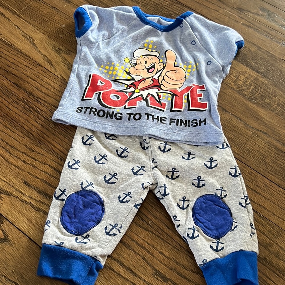 6M Popeye Outfit with Anchor Sweatpants